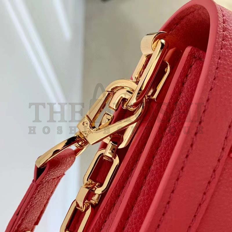 L0vis Vvtt0n LV Women Mini Dauphine Handbag Fluo Pink Tufted Grained Calfskin Leather Master Quality