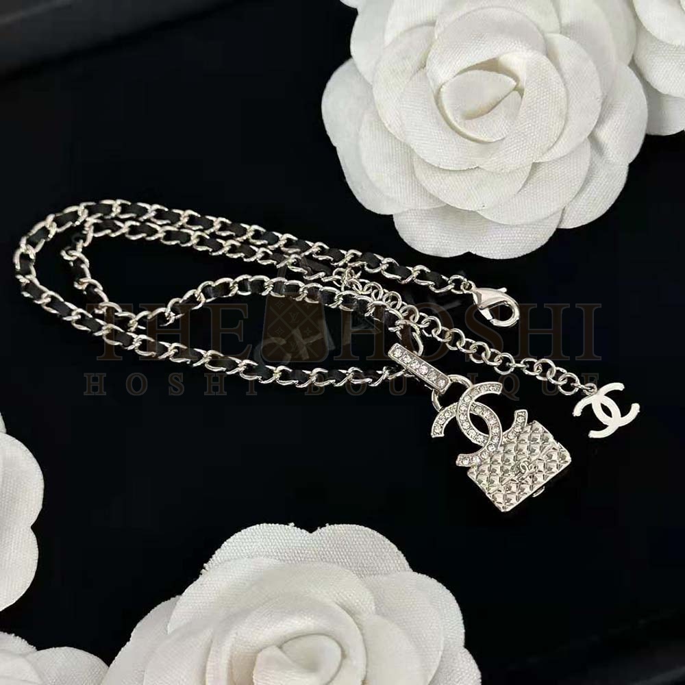 Ch**el Women Necklace in Metal Calfskin and Strass Master Quality