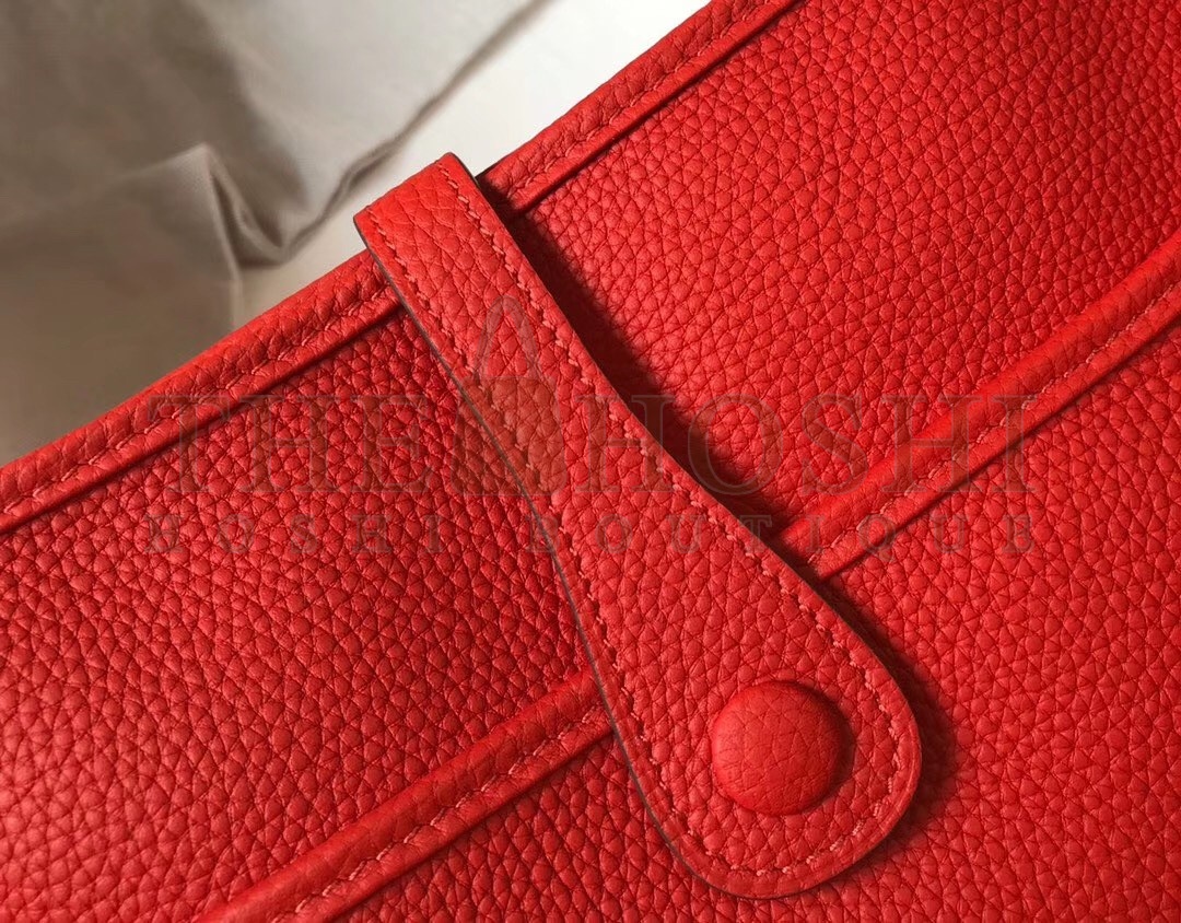H**me5 Evelyne III 29 Bag In Red Clemence Leather Master Quality