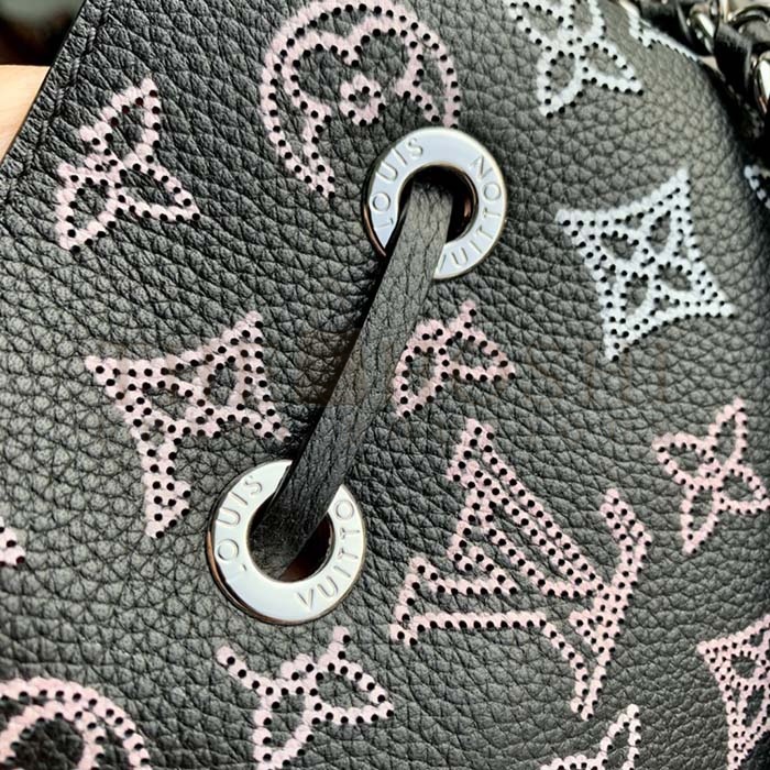 L0vis Vvtt0n LV Women Bella Tote Black Perforated Mahina Calf Leather Master Quality