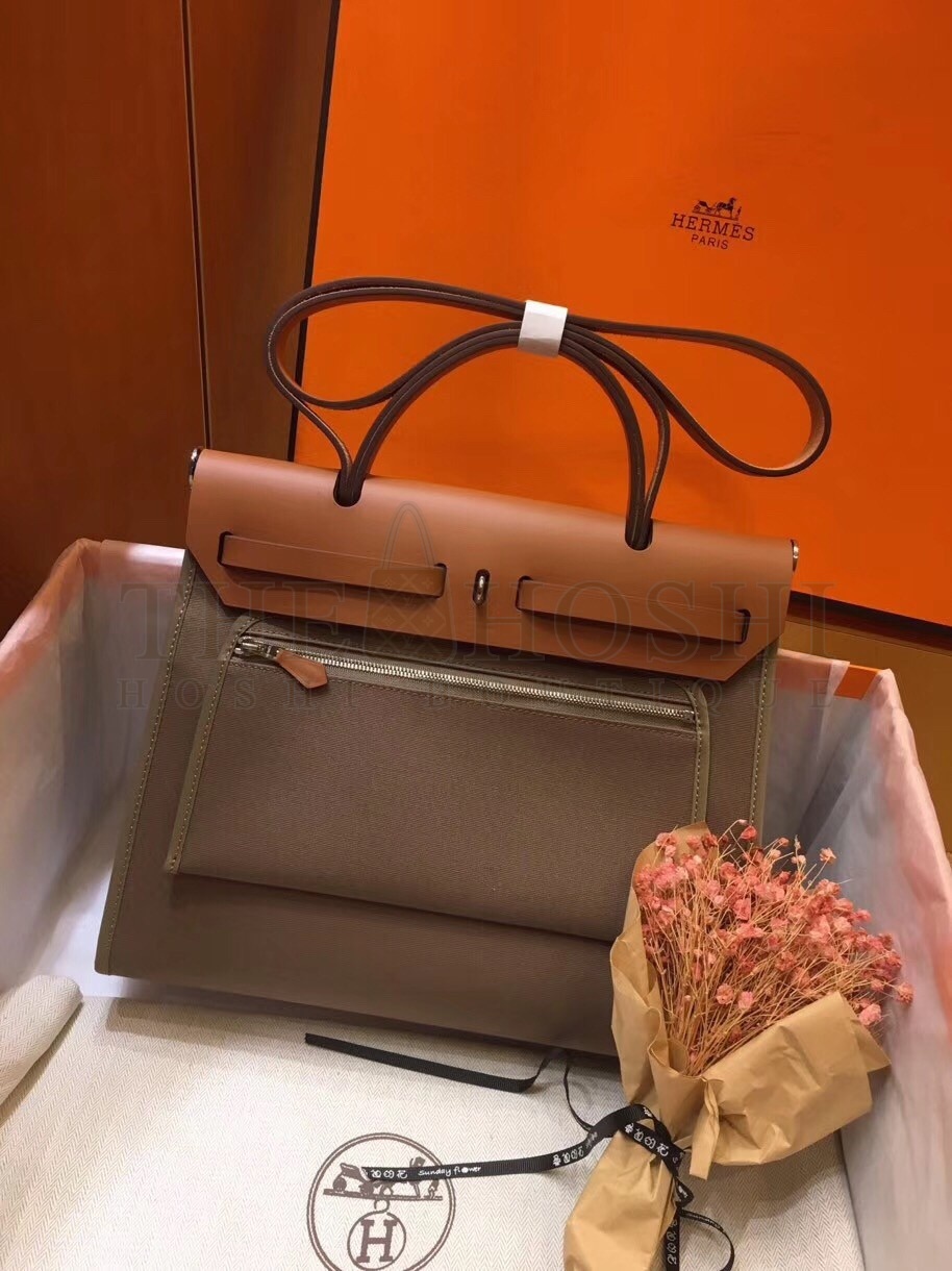 H**me5 Herbag Zip 31cm Bag In Brown And Taupe Master Quality