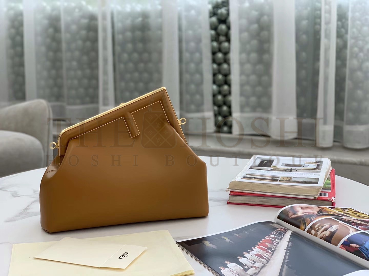 F**di First Medium Bag In Brown Nappa Leather Master Quality
