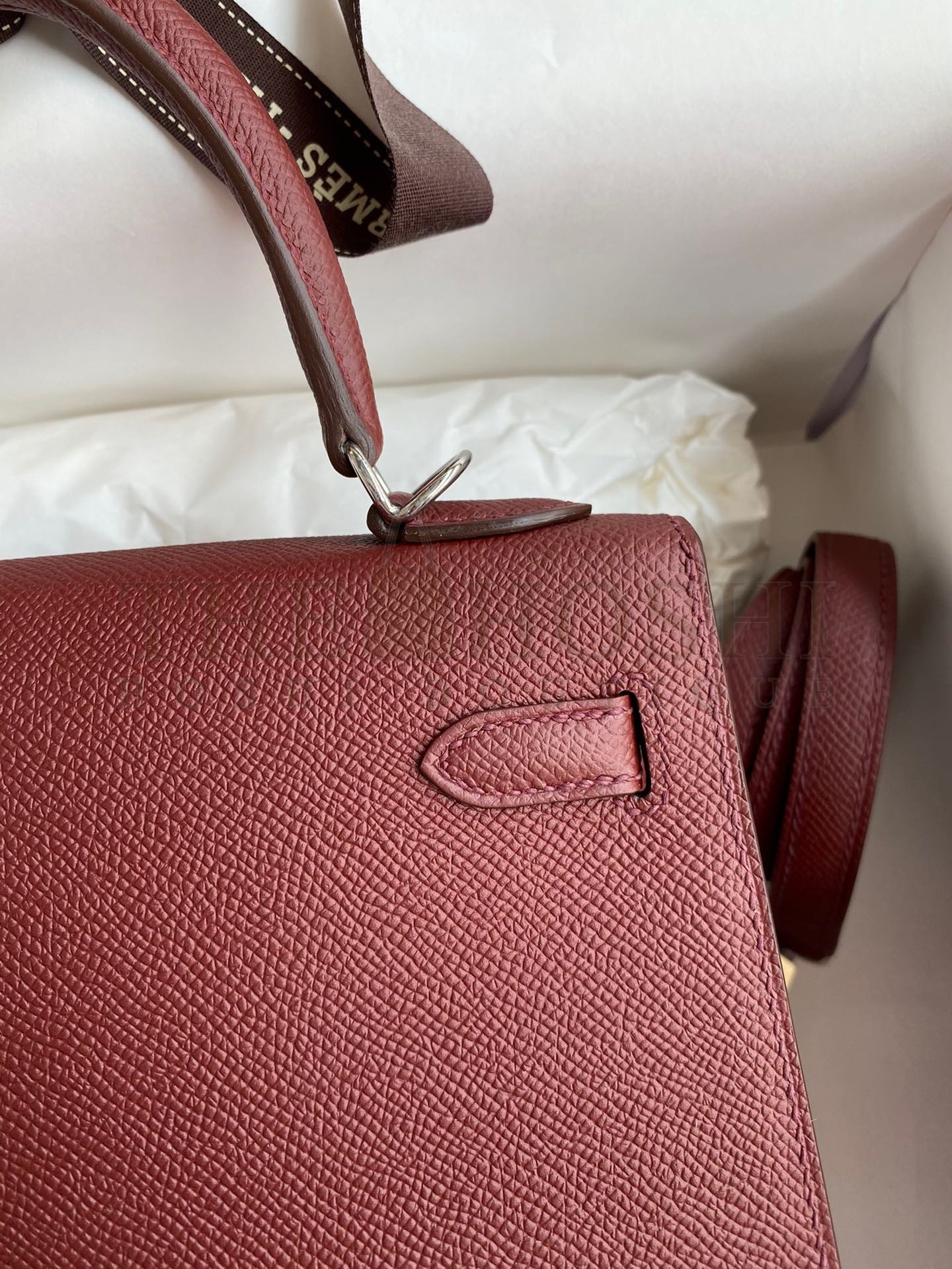 H**me5 Epsom Kelly 25cm Sellier Handmade Bordeaux Baga Master Quality