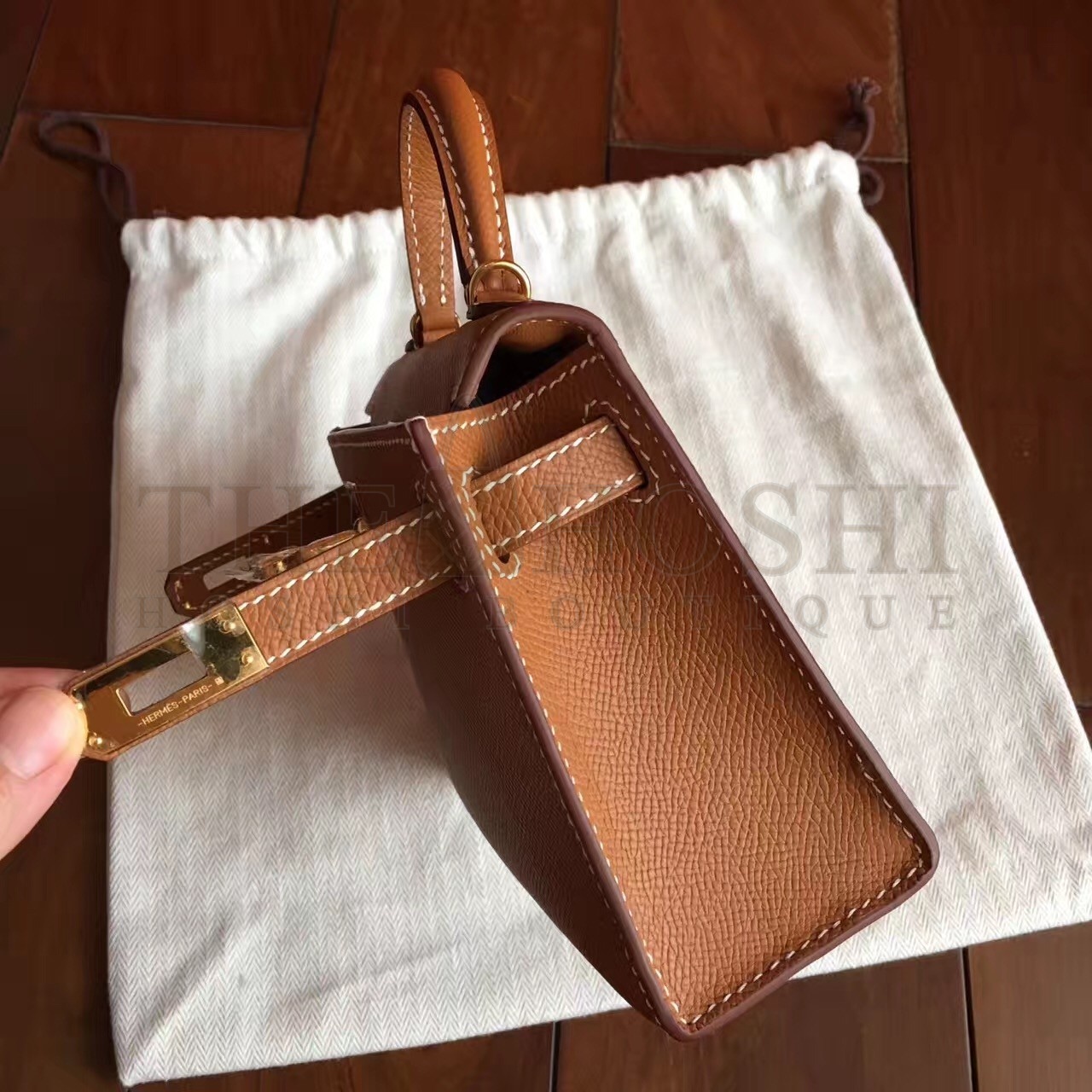 H**me5 Gold Epsom Kelly Mini II Handmade Bag Master Quality