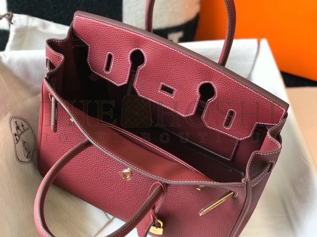 H**me5 Bordeaux Clemence Birkin 30cm Bag Master Quality