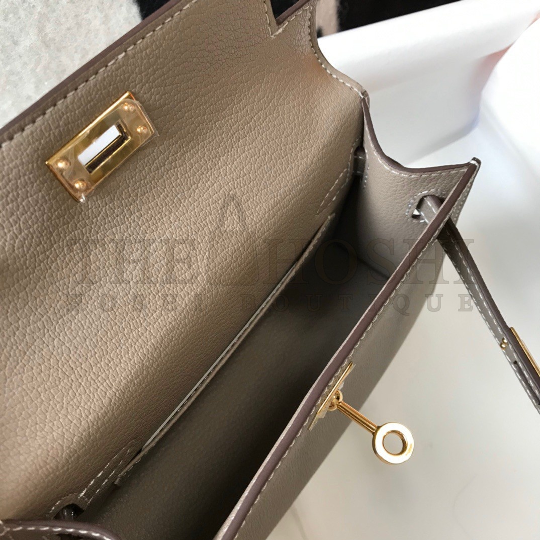 H**me5 Kelly Mini II Sellier Bag In Gris Asphalt Epsom Leather Master Quality