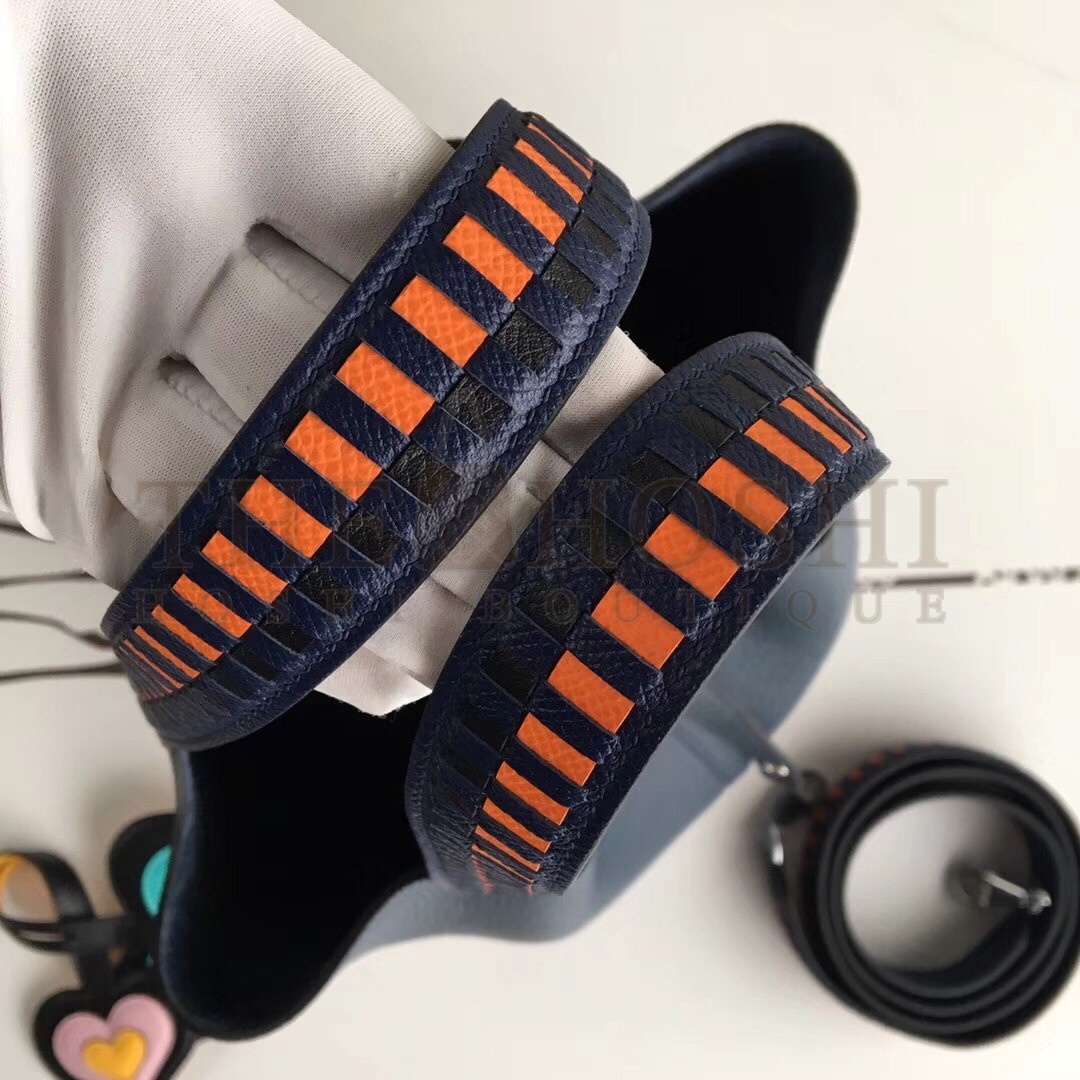 H**me5 Navy Picotin Lock 22cm Braided Handle Bag Master Quality