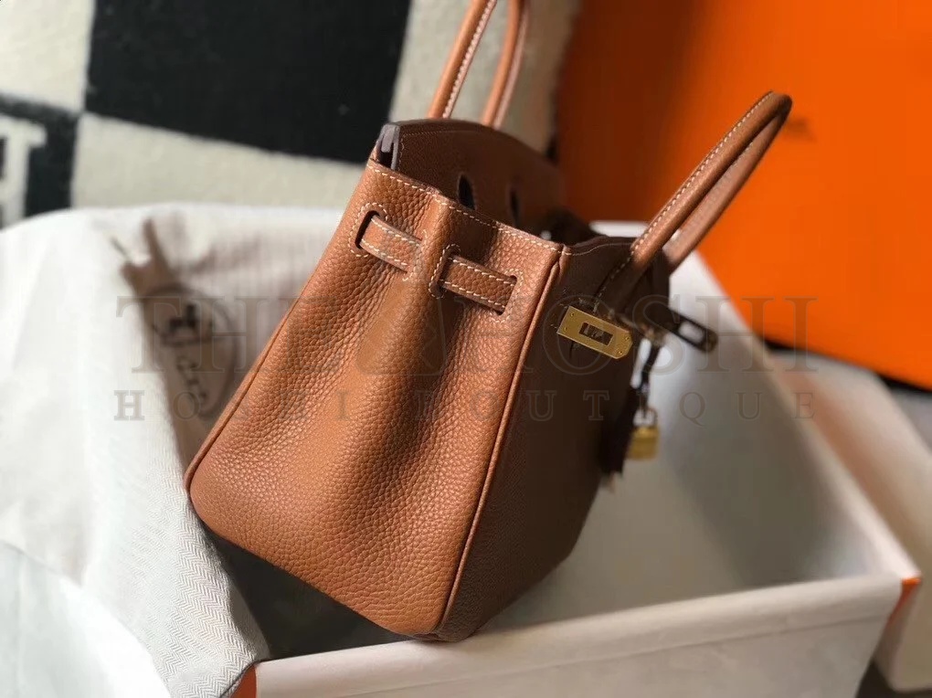 H**me5 Birkin 25 Bag In Gold Clemence Leather with GHW Master Quality