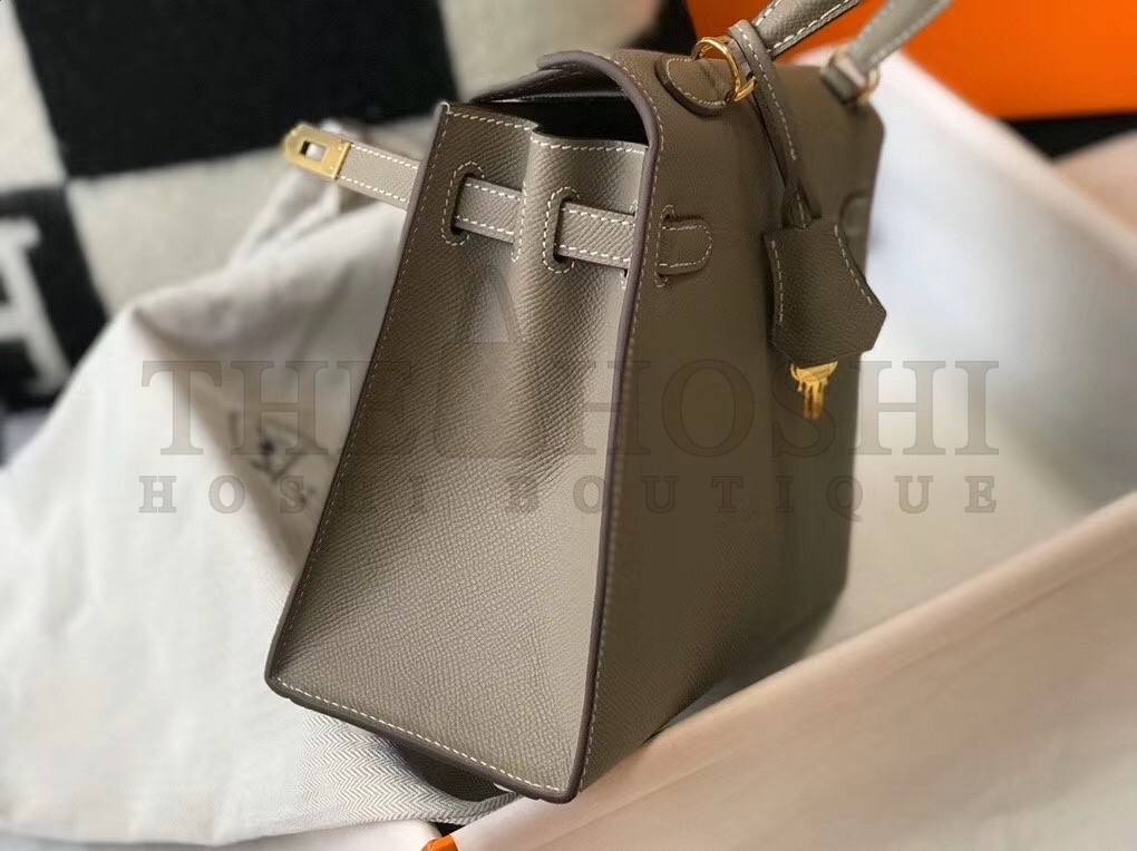 H**me5 Gris Asphalt Epsom Kelly 25cm Sellier Bag GHW Master Quality
