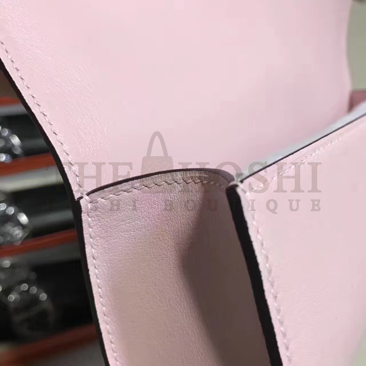 H**me5 Handmade Egee Clutch In Rose Dragee Swift Leather Master Quality