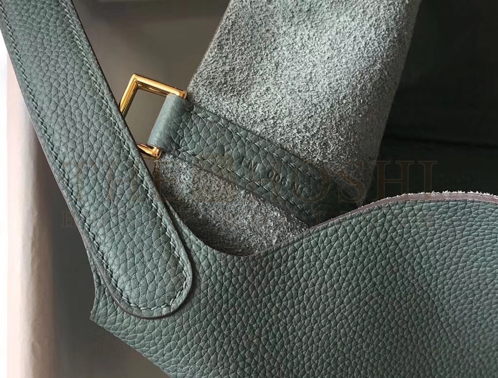 H**me5 Vert Amande Picotin Lock MM 22cm Handmade Bag Master Quality
