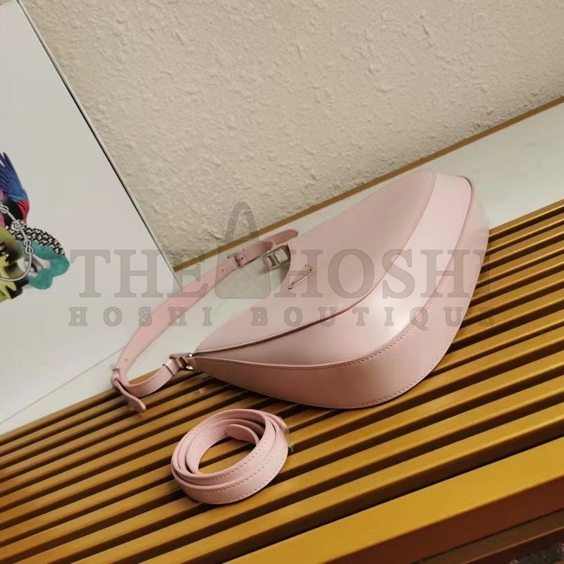 Pra*a Cleo Shoulder Large Bag In Pink Brushed Leather Master Quality