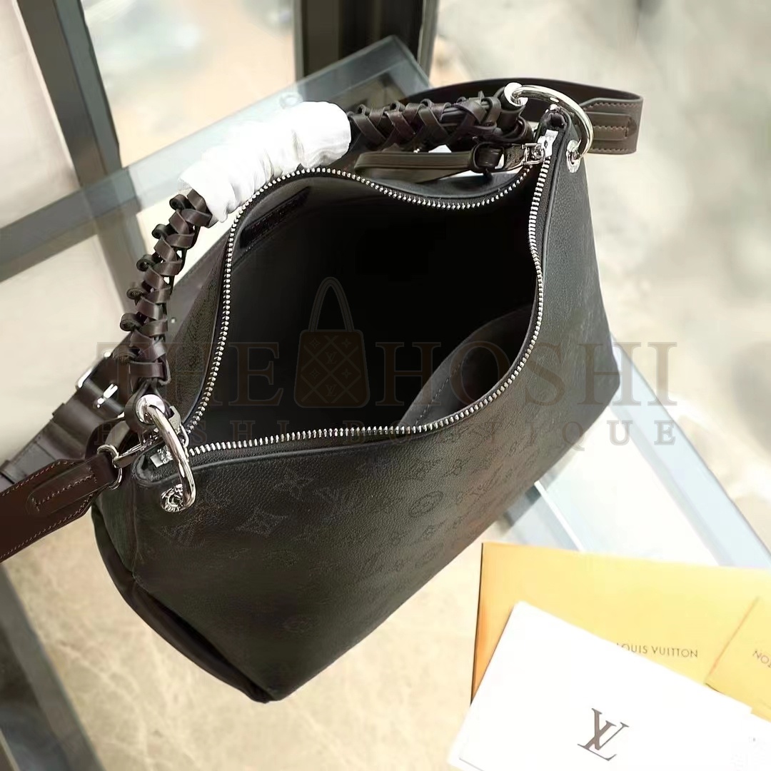 L0vis Vvtt0n LV Women Beaubourg Hobo MM Bag Black Mahina Perforated Calf Leather Master Quality