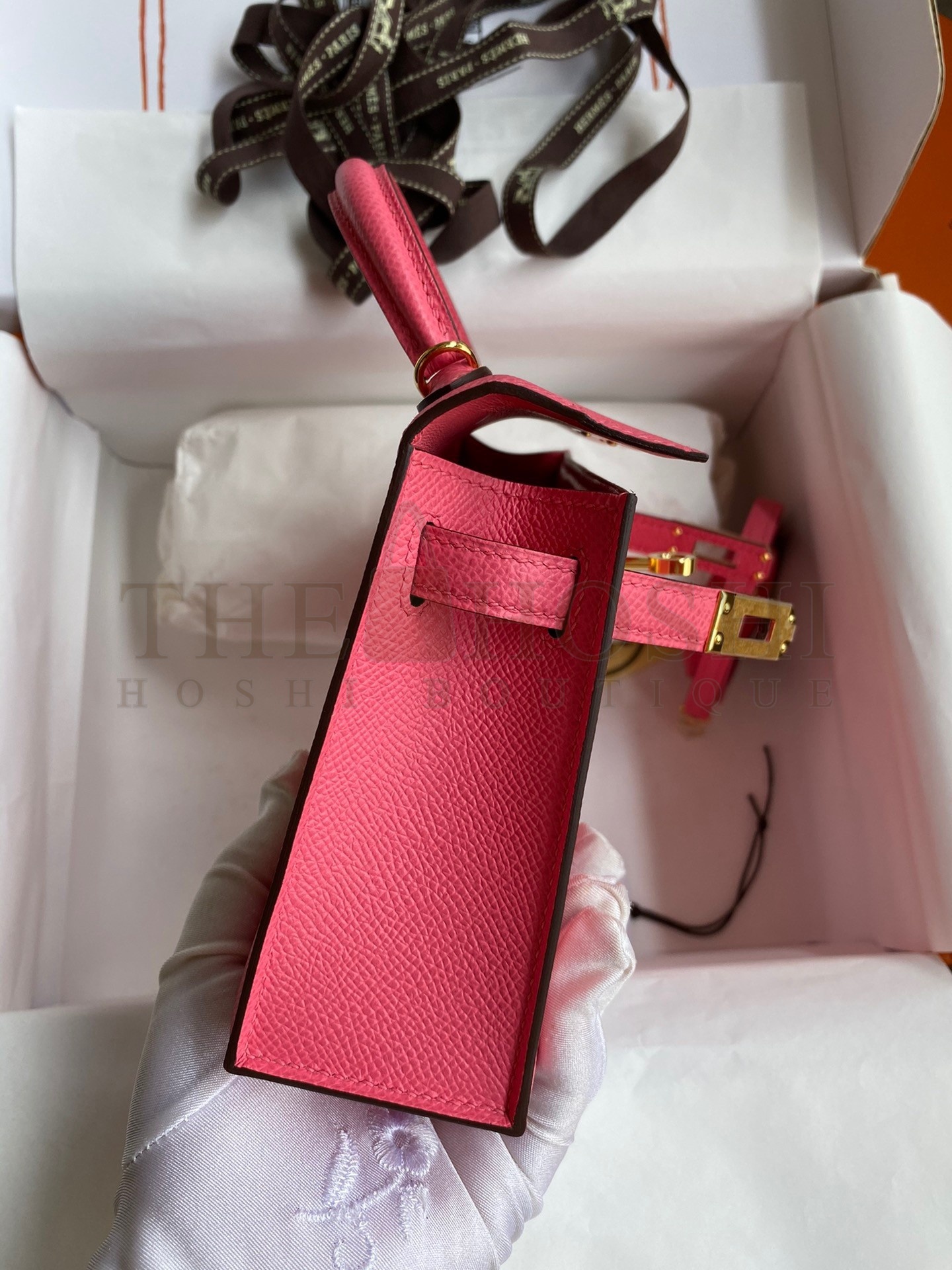 H**me5 Kelly Mini II Sellier Handmade Bag In Rose Azalee Epsom Calfskin Master Quality
