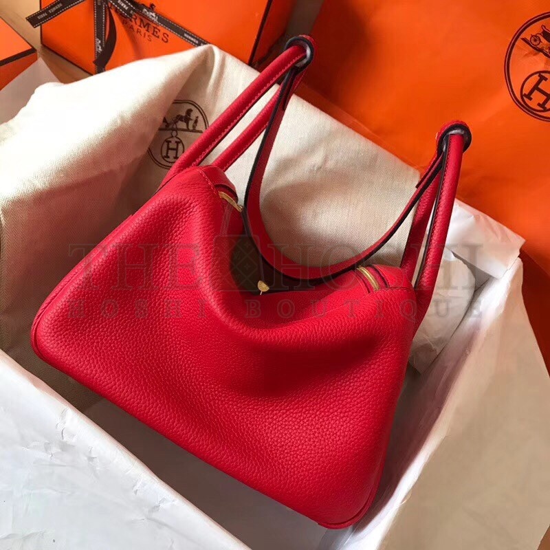 H**me5 Red Lindy 30cm Clemence Handmade Bag Master Quality