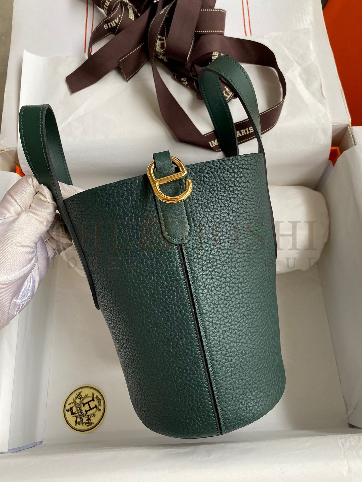 H**me5 In The Loop 18 Handmade Bag in Vert Cypres Clemence Leather Master Quality
