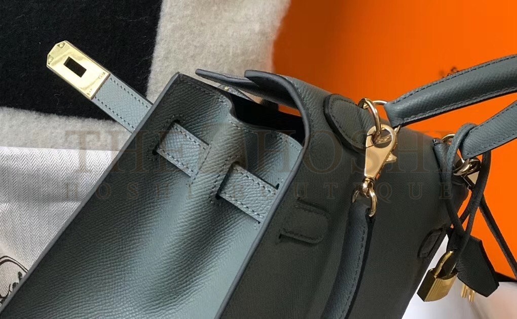 H**me5 Vert Amande Epsom Kelly 28cm Sellier Bag GHW Master Quality