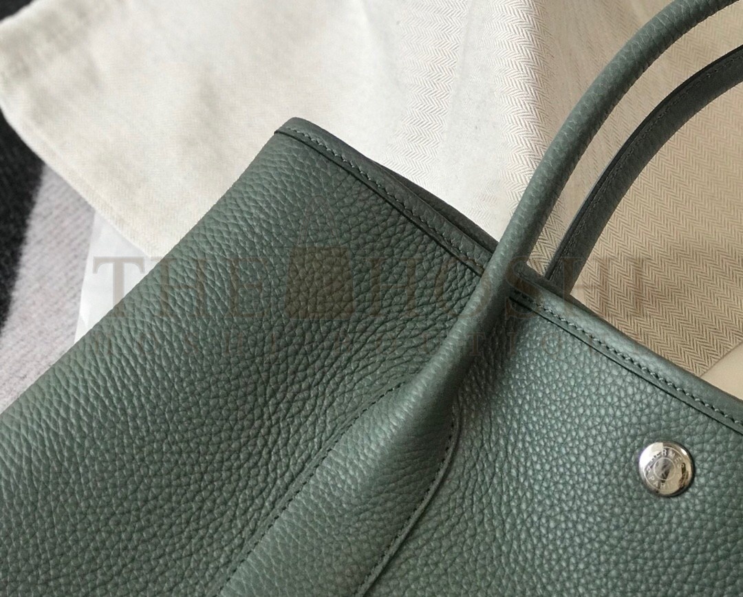 H**me5 Garden Party 36 Bag In Vert Amanda Clemence Leather Master Quality
