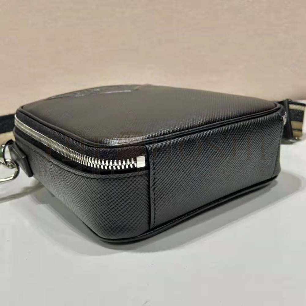 Pra*a Women Saffiano Leather Shoulder Bag-Black Master Quality