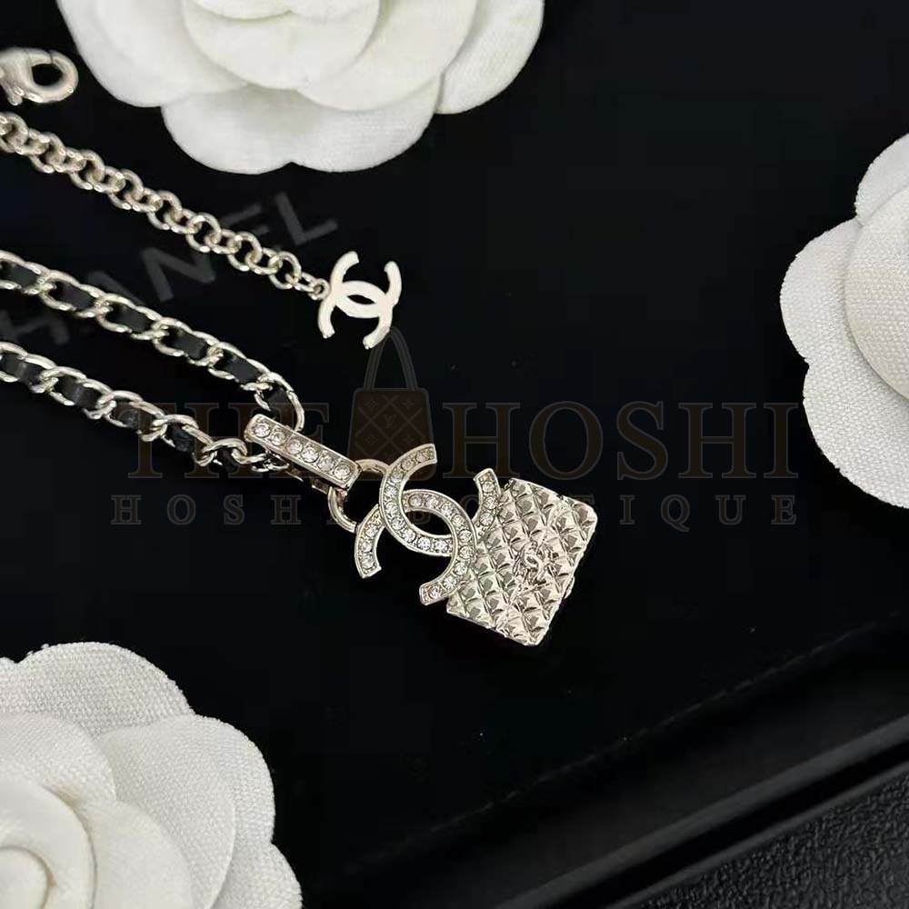 Ch**el Women Necklace in Metal Calfskin and Strass Master Quality
