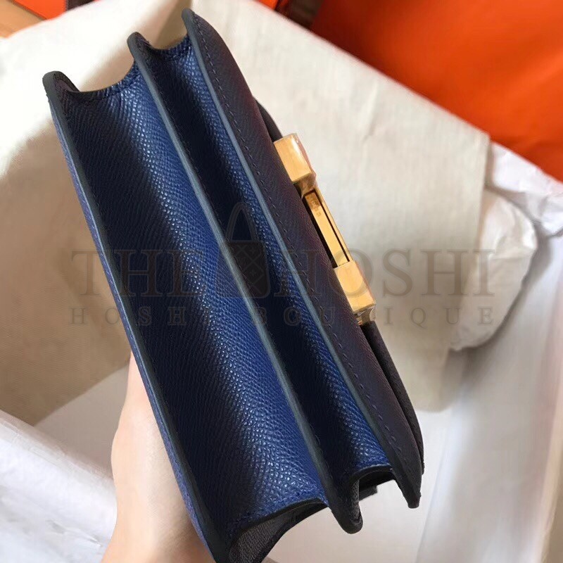 H**me5 Mini Constance 18cm Sapphire Epsom Bag Master Quality