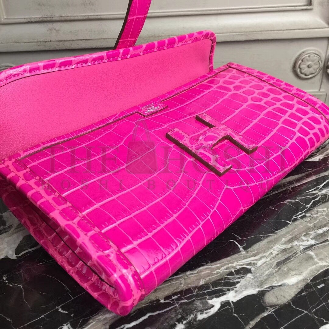 H**me5 Jige Elan 29 Clutch In Rose Red Crocodile Leather Master Quality