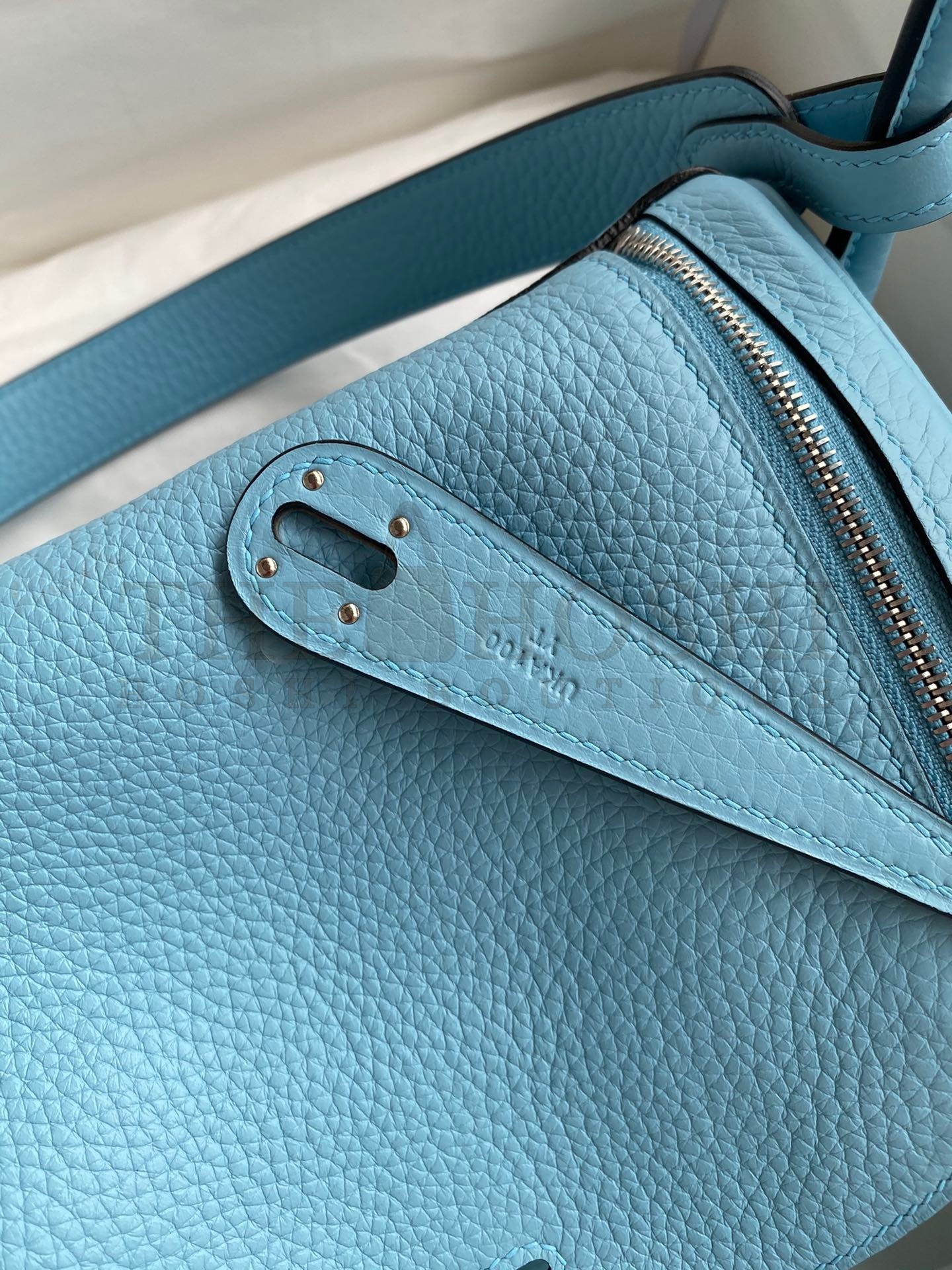 H**me5 Lindy 26 Handmade Bag In Blue Atoll Clemence Leather Master Quality