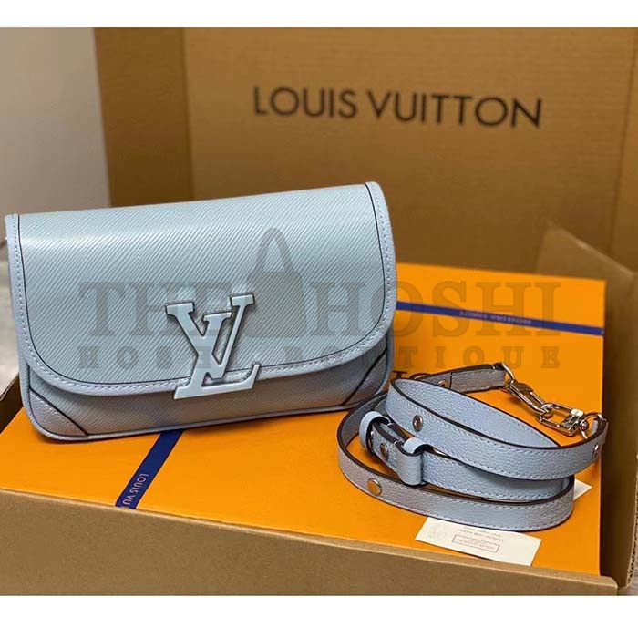 L0vis Vvtt0n LV Women Buci Crossbody Cloud Blue Epi Grained Cowhide Leather Master Quality