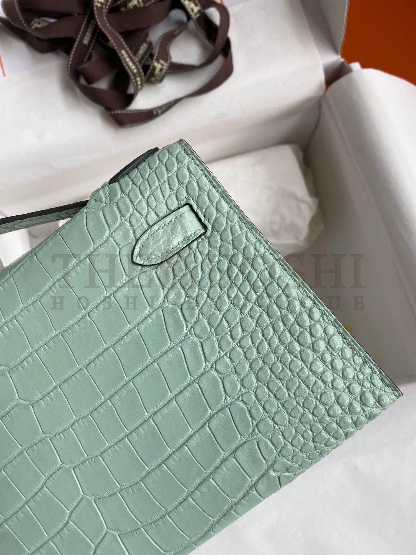 H**me5 Kelly Pochette Handmade Bag In Vert D
