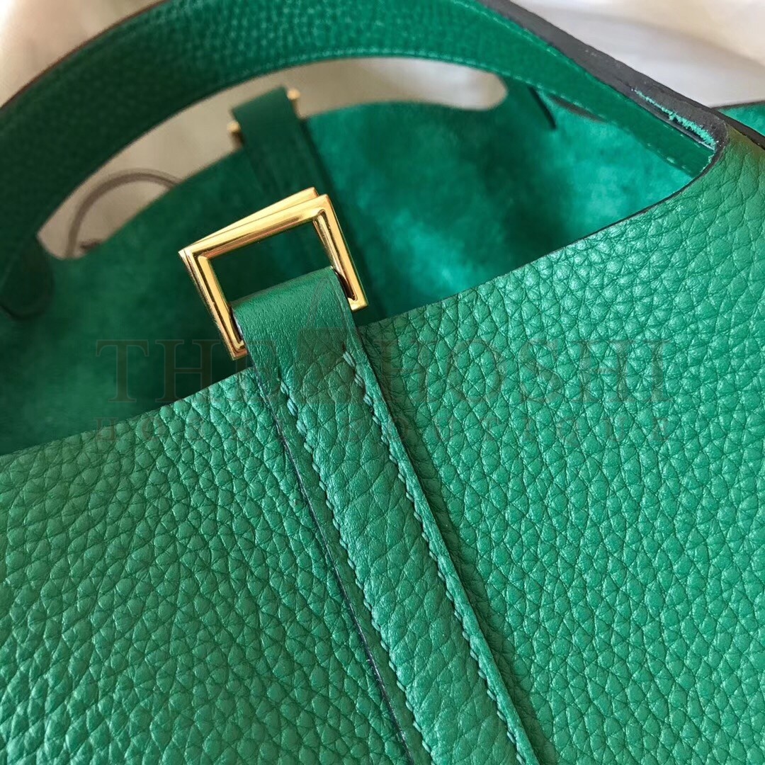H**me5 Vert Vertigo Picotin Lock MM 22cm Handmade Bag Master Quality
