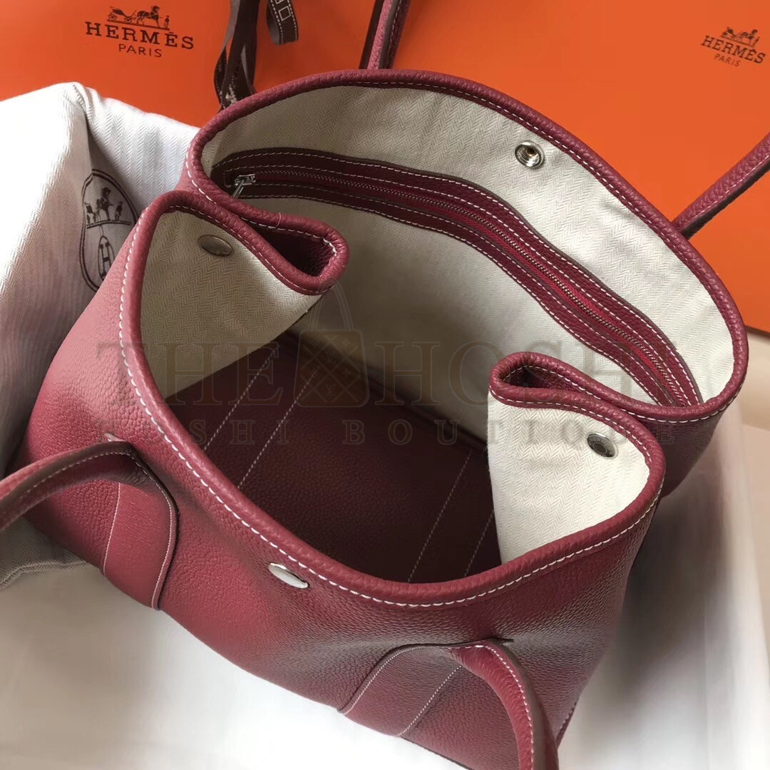 H**me5 Garden Party 36 Bag In Bordeaux Clemence Leather Master Quality