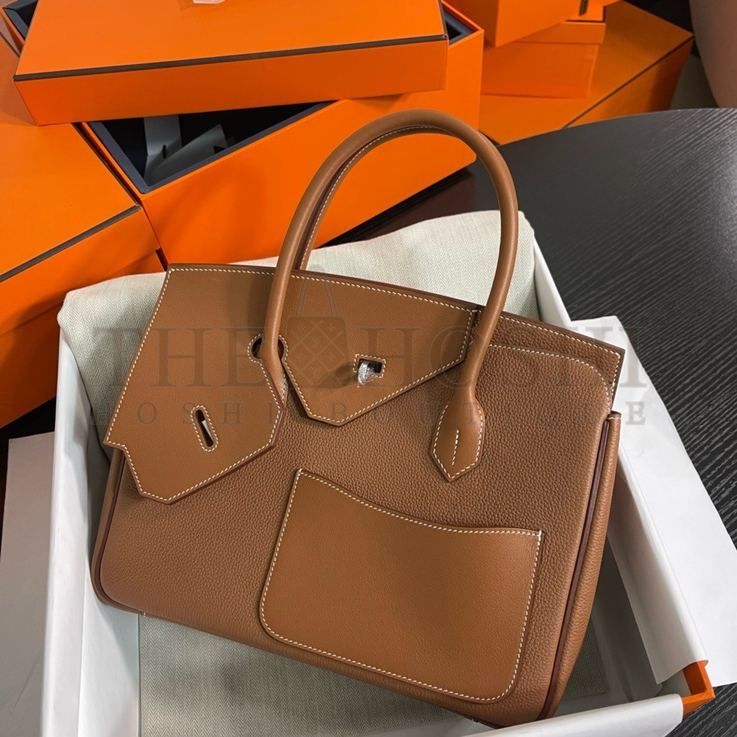 H**me5 Birkin 30 en Desordre Bag in Gold Swift and Clemence Leather Master Quality