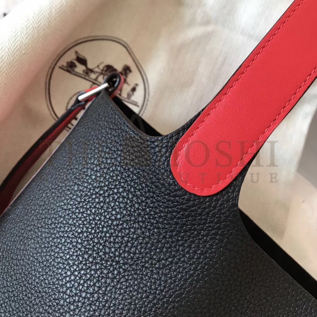 H**me5 Bicolor Picotin Lock PM 18cm Black Bag Master Quality