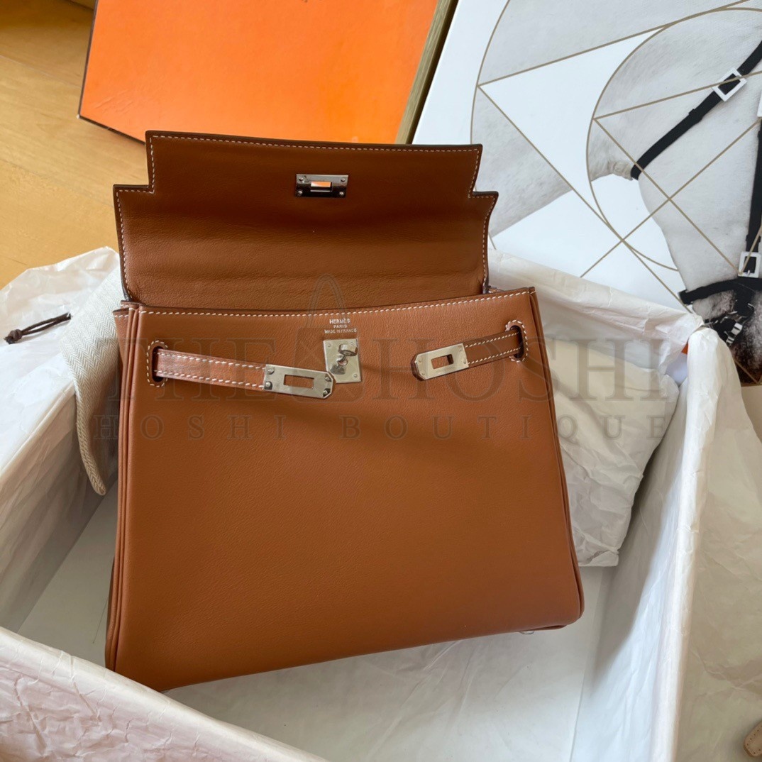 H**me5 Kelly Retourne 25 Handmade Bag In Gold Swift Calfskin Master Quality