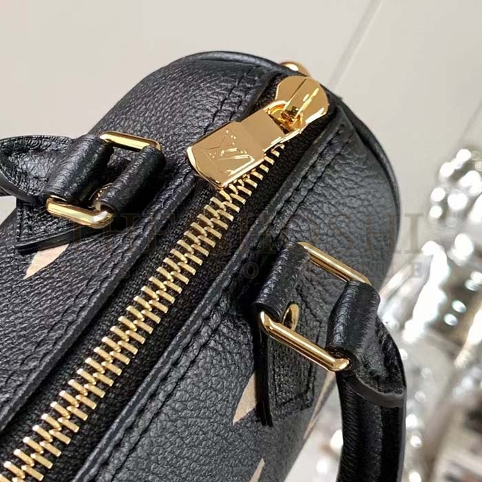 L0vis Vvtt0n LV Women Nano Speedy Bag Black Beige Monogram Empreinte Embossed S*pple Grained Cowhide Leather Master Quality