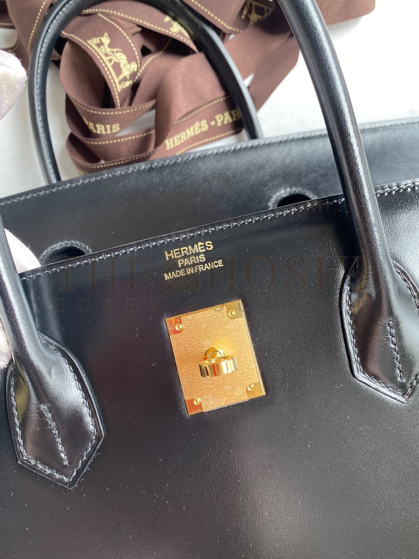H**me5 Birkin 40 Retourne Handmade Bag In Black Box Calfskin Master Quality