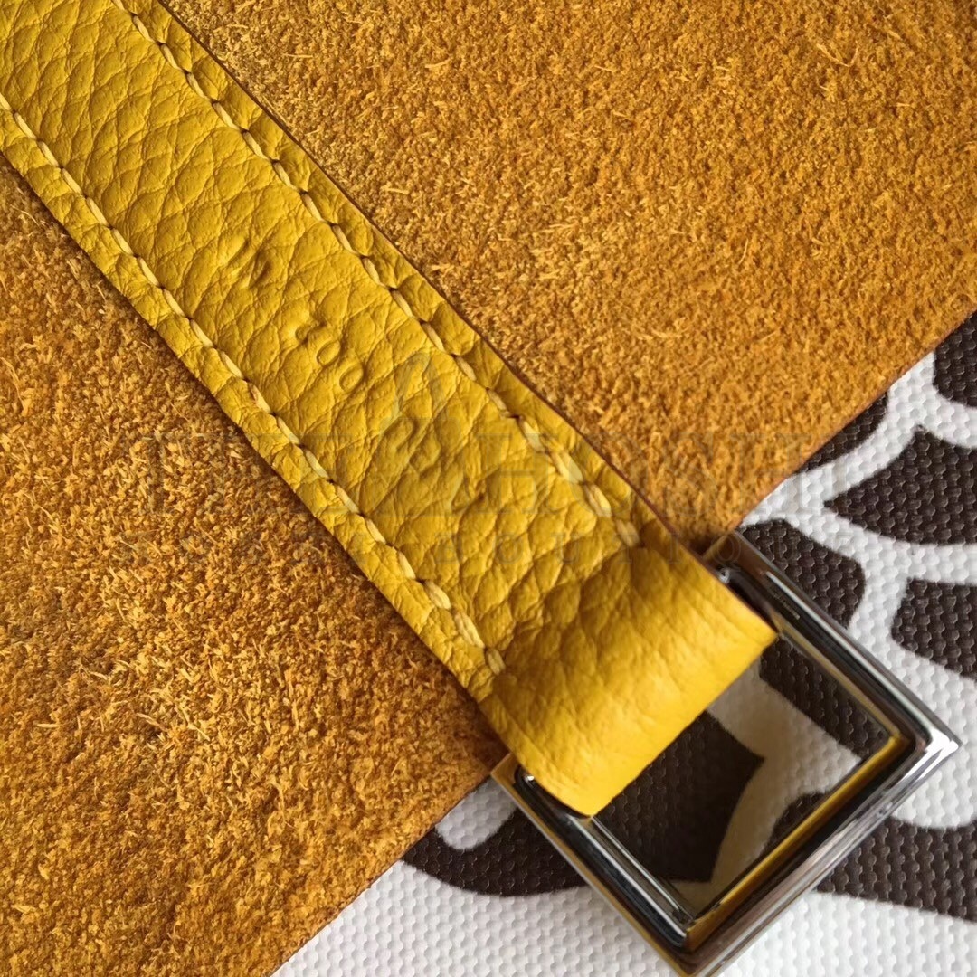 H**me5 Yellow Picotin Lock 18cm Bag With Braided Handles Master Quality