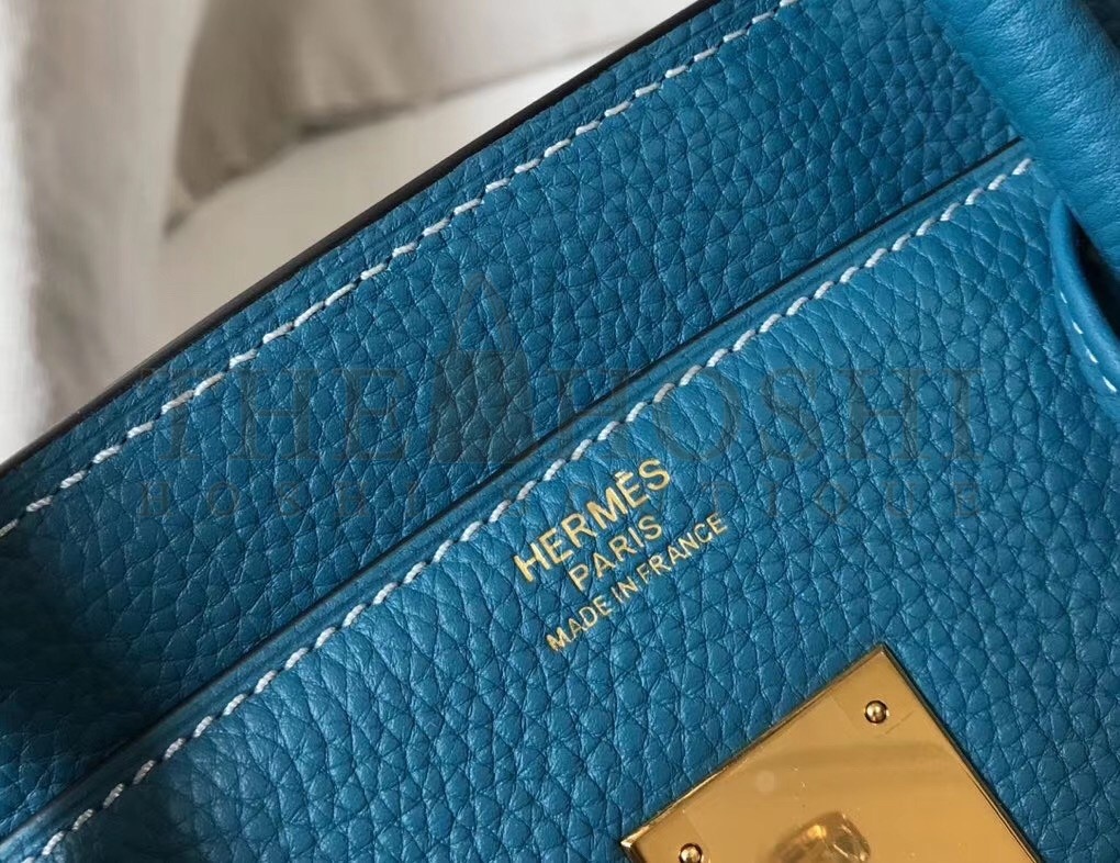 H**me5 Birkin 35 Bag in Blue Jean Clemence Leather with GHW Master Quality