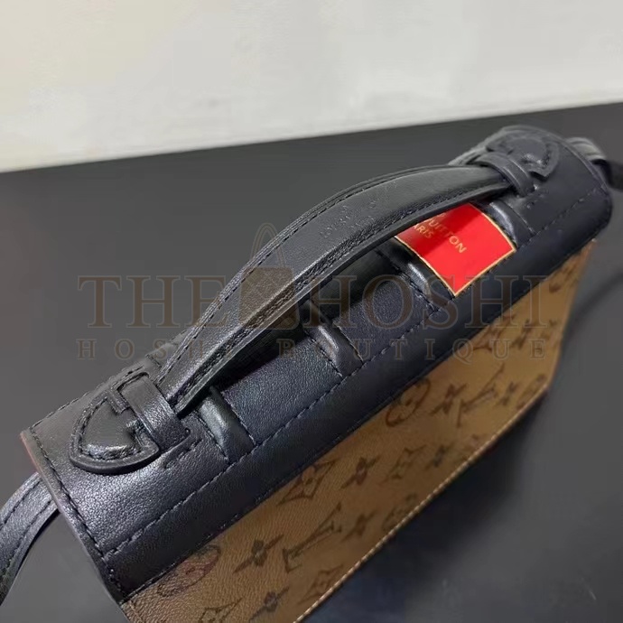 L0vis Vvtt0n LV Women Book Chain Wallet Brown Monogram Reverse Coated Canvas Cowhide Master Quality