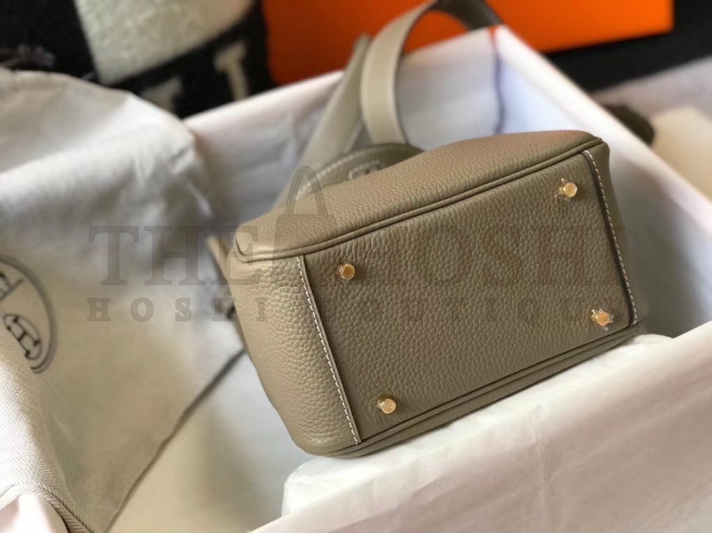 H**me5 Mini Lindy Bag In Gris Tourterelle Clemence Leather Master Quality