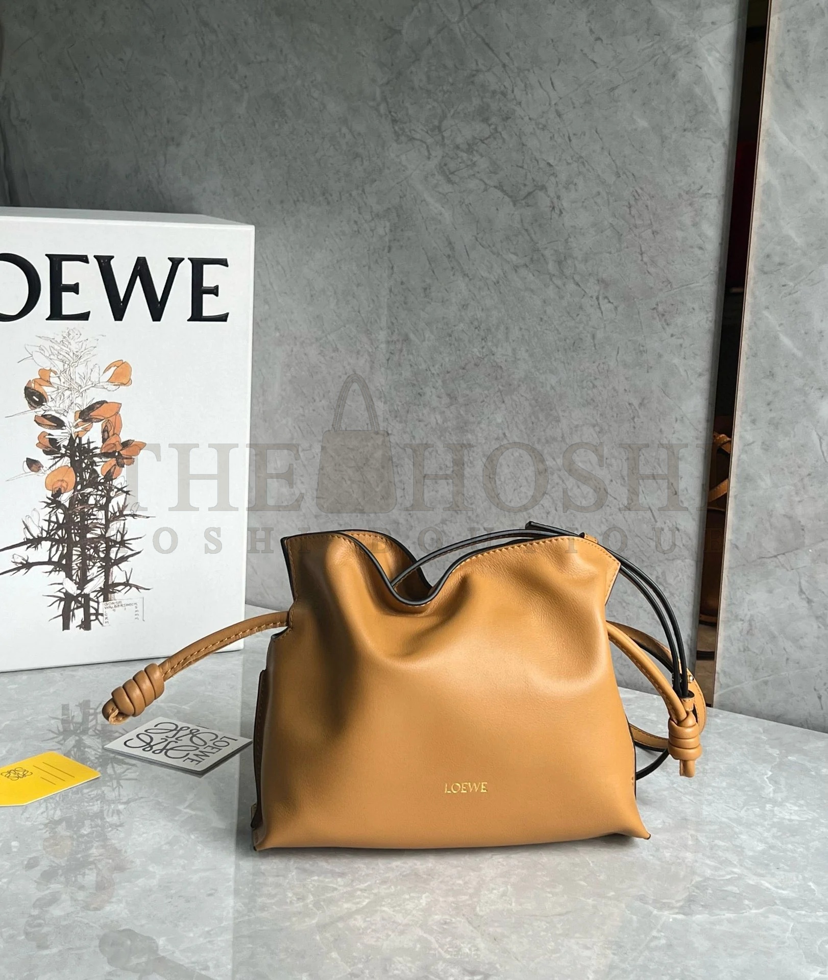 L0ew* Mini Flamenco Clutch Bag in Warm Desert Nappa Calfskin Master Quality