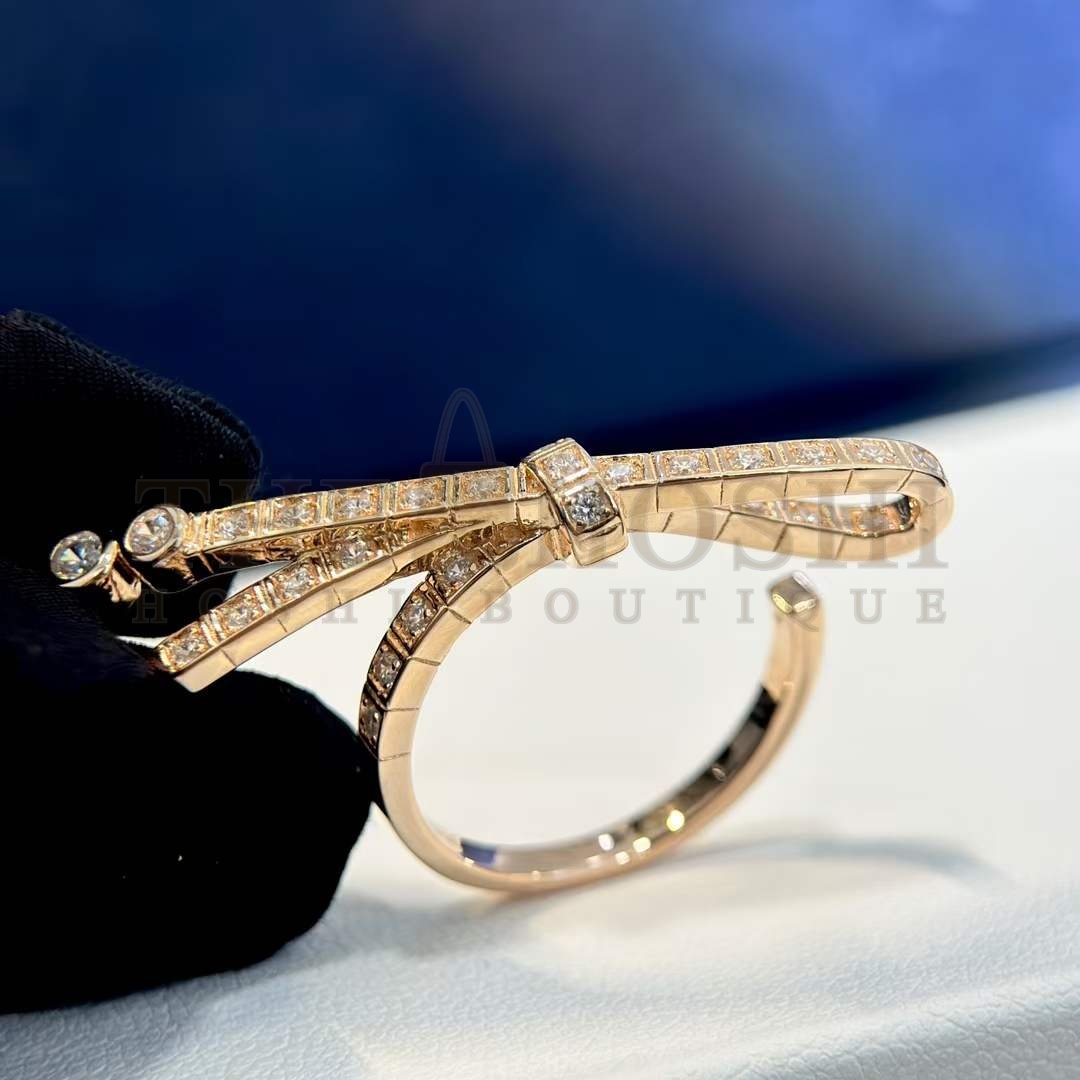 Ch**el Women CC Ruban Ring 18K Beige Gold D1am0nds Master Quality