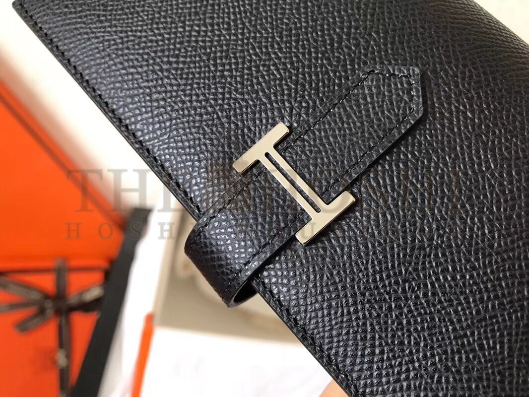 H**me5 Black Epsom Bearn Gusset Wallet Master Quality