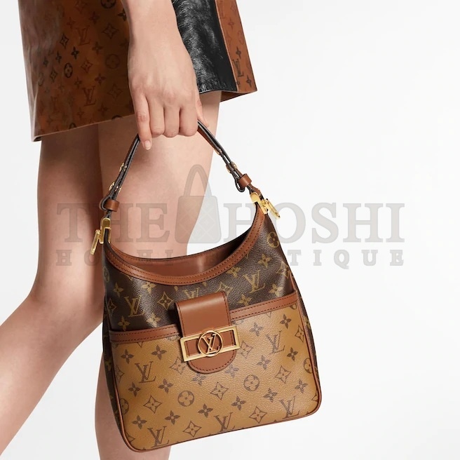 L0vis Vvtt0n LV Women Hobo Dauphine PM Handbag Monogram Reverse Canvas Master Quality