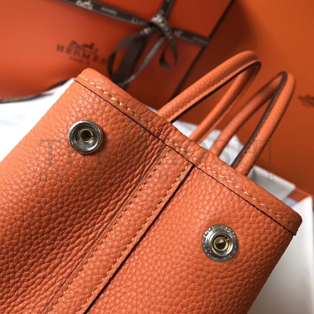 H**me5 Garden Party 36 Bag In Orange Clemence Leather Master Quality