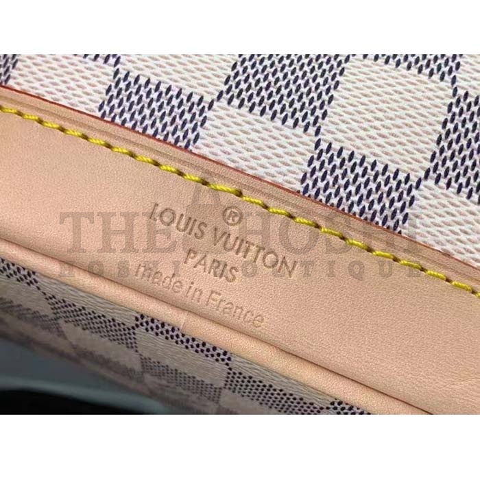 L0vis Vvtt0n LV Women Nano Noé Bucket Bag Dragon Fruit Pink Damier Azur Coated Canvas Master Quality
