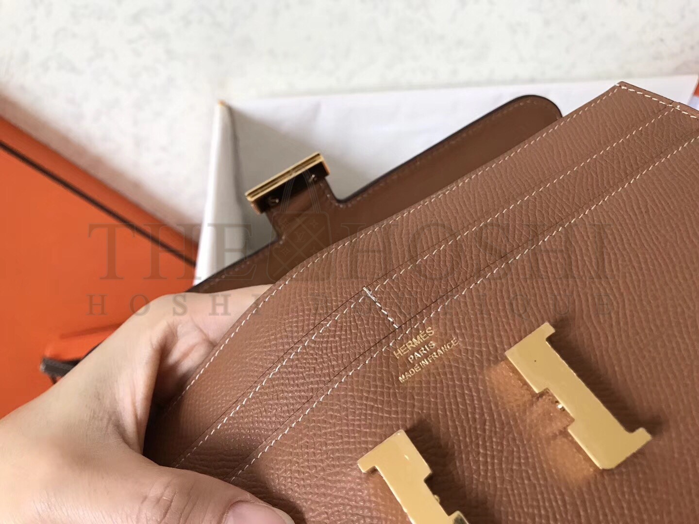 H**me5 Brown Epsom Constance Long Wallet Master Quality