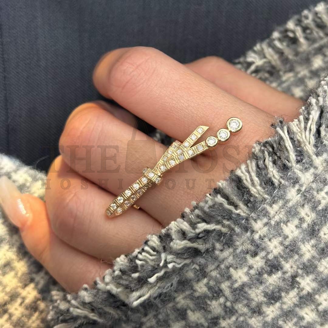 Ch**el Women CC Ruban Ring 18K Beige Gold D1am0nds Master Quality
