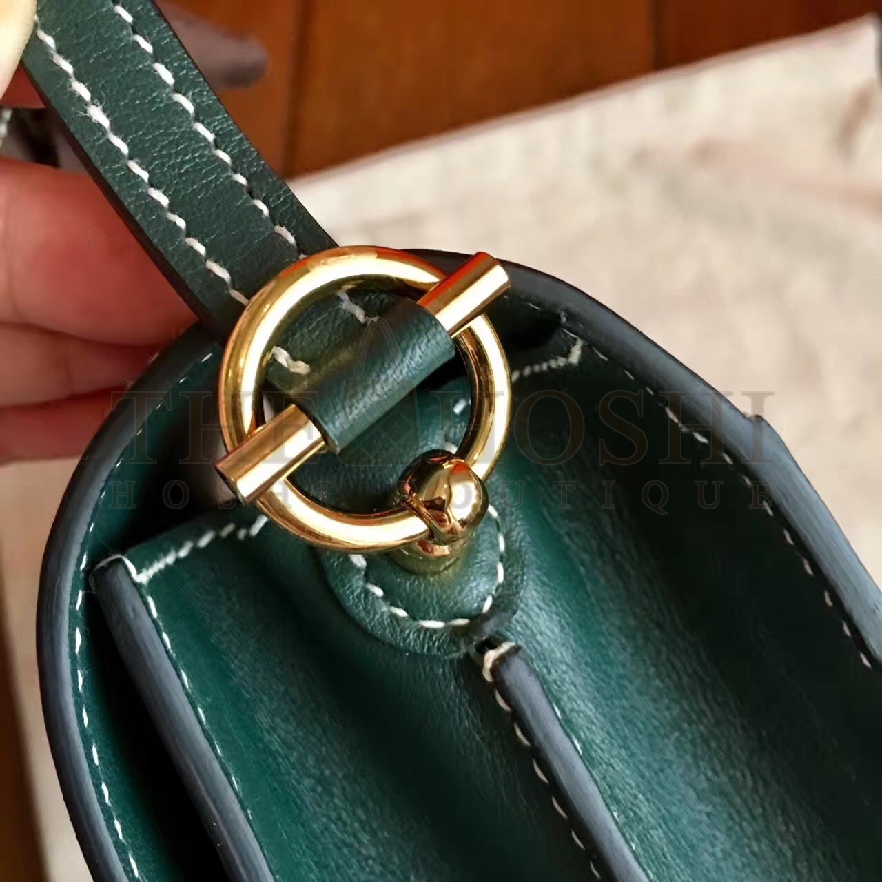 H**me5 Mini Sac Roulis Bag In Green Swift Leather Master Quality