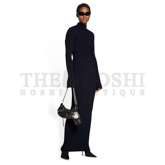 Ba1en*iaga Women BB Le Cagole XS Shoulder Bag Black Arena Lambskin Master Quality